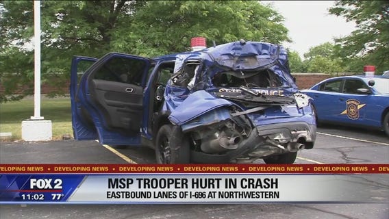 MSP trooper hurt in accident on I-696