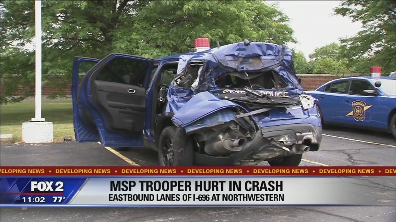 MSP trooper hurt in accident on I-696