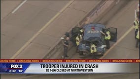 MSP trooper hurt in accident, part of I-696 closed