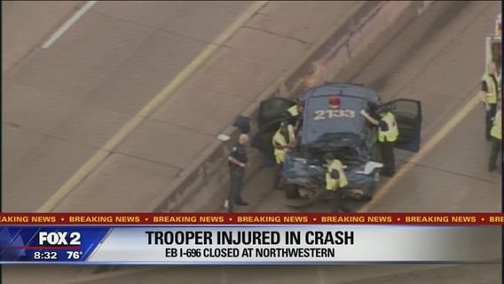 MSP trooper hurt in accident, part of I-696 closed