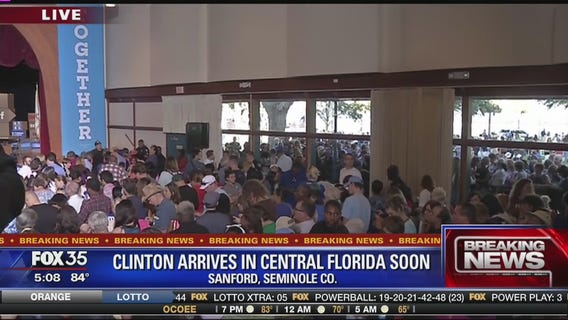 Crowds gather to hear Clinton in Sanford