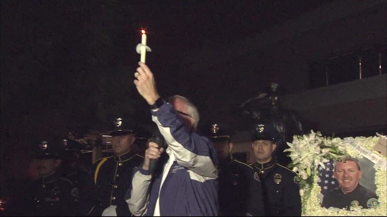 Vigil For Slain Whittier officer Keith Boyer