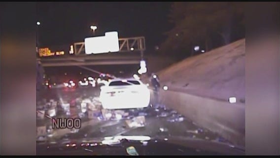 Semi-truck lost its load of beer