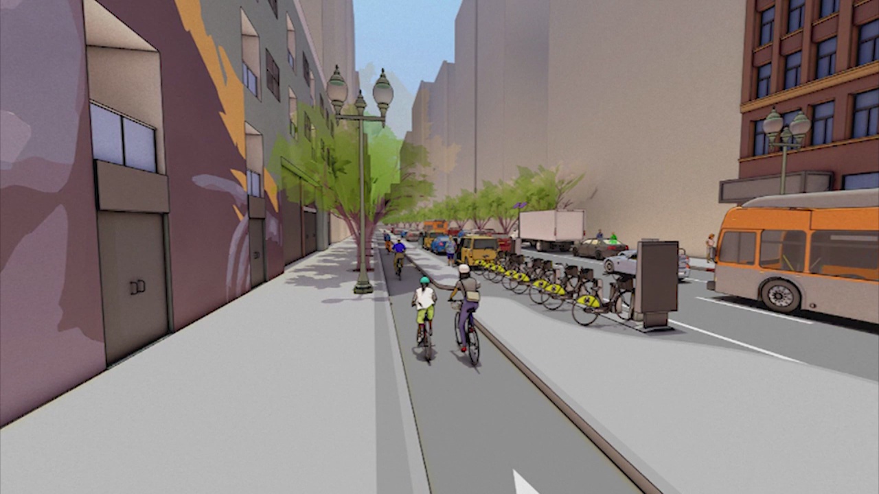Protected bike lanes planned for Main and Spring streets in DTLA