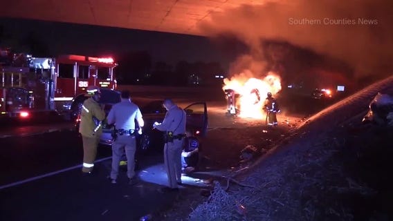 Good Samaritan pulls women from fiery crash in Cerritos