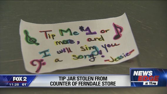 Ferndale officer drops $20 in tip jar drained by thieves