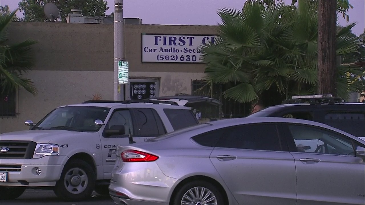 2 men found shot to death in Downey car audio shop