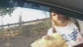 Aggressive panhandler in Encino