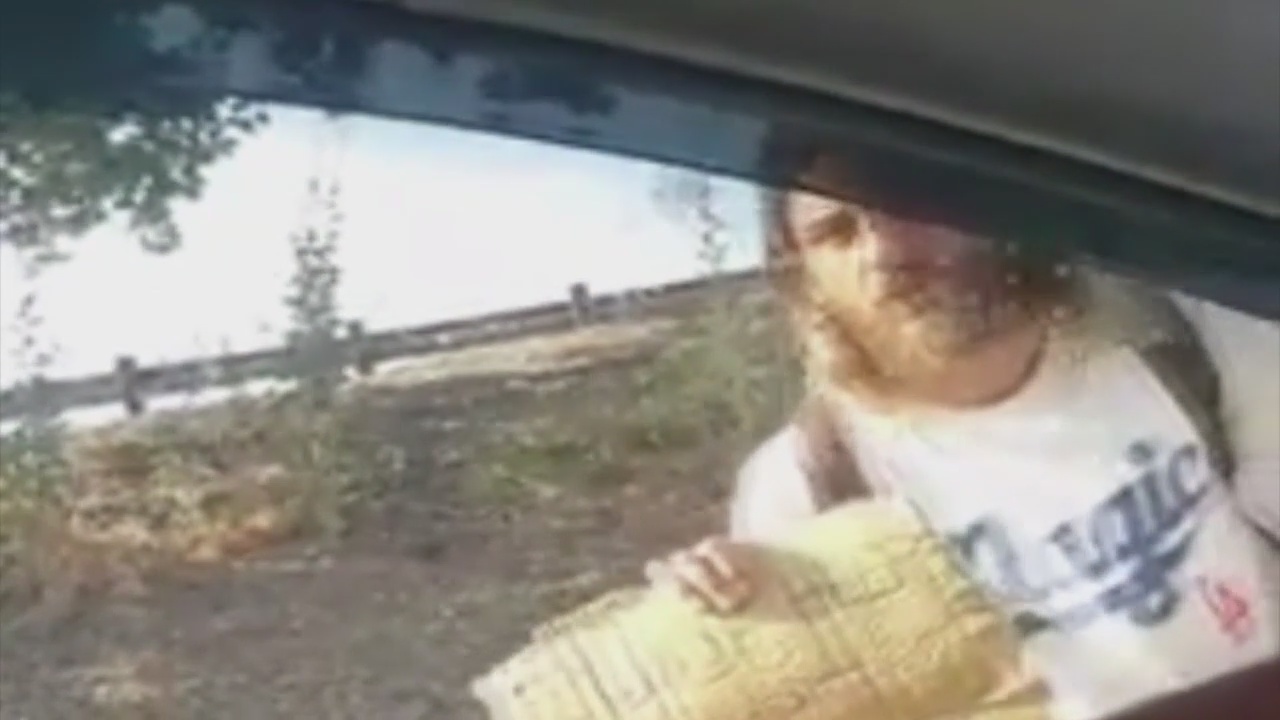 Aggressive panhandler in Encino