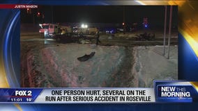 Police seek driver after car ripped in half in Roseville accident