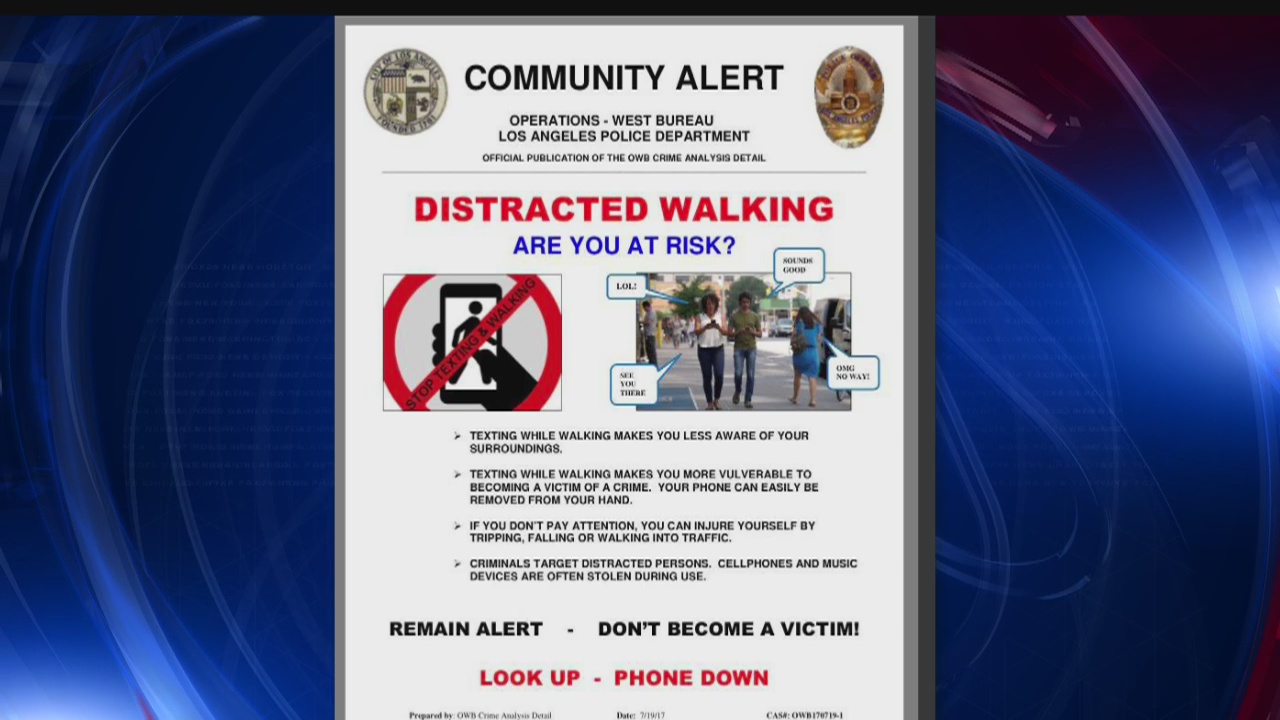 'Look Up, Phone Down' LAPD launches ?distracted walking? safety campaign