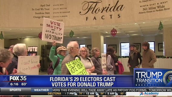 Florida electors go for Trump amid protests