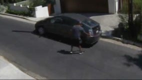 VIDEO: Man with hatchet attacks cars in Hollywood neighborhood