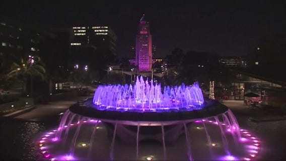 LA illuminates skyline to celebrate 2028 Olympics announcement