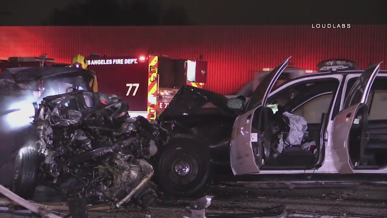 1 killed in fiery, multi-vehicle crash involving LASD vehicle on 5 Freeway