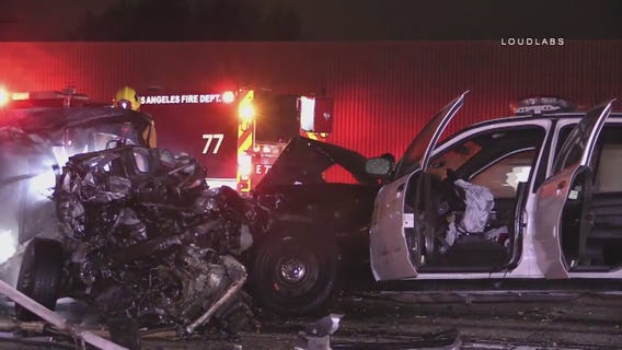 1 killed in multi-vehicle crash involving LASD vehicle on 5 Freeway