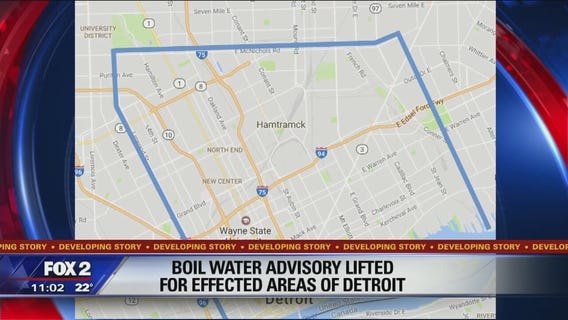 Boil water advisory lifted in Detroit, Hamtramck and Highland Park