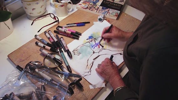 Award-winning sketch artists draws Dodgers for FOX 11
