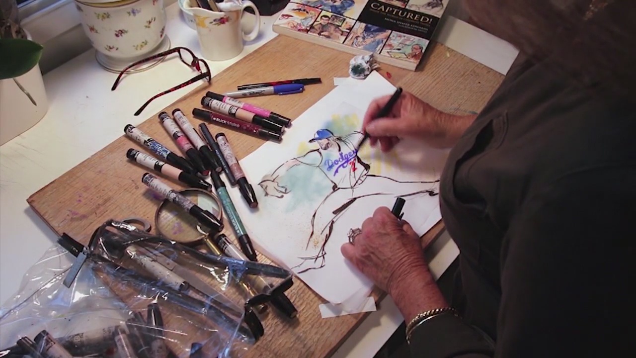 Award-winning sketch artists draws Dodgers for FOX 11