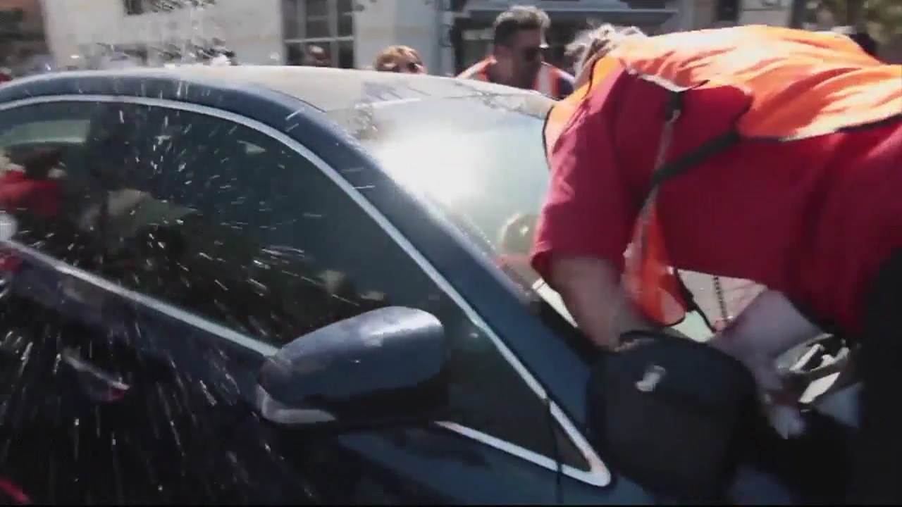 Man drives car through immigration protesters in Orange County