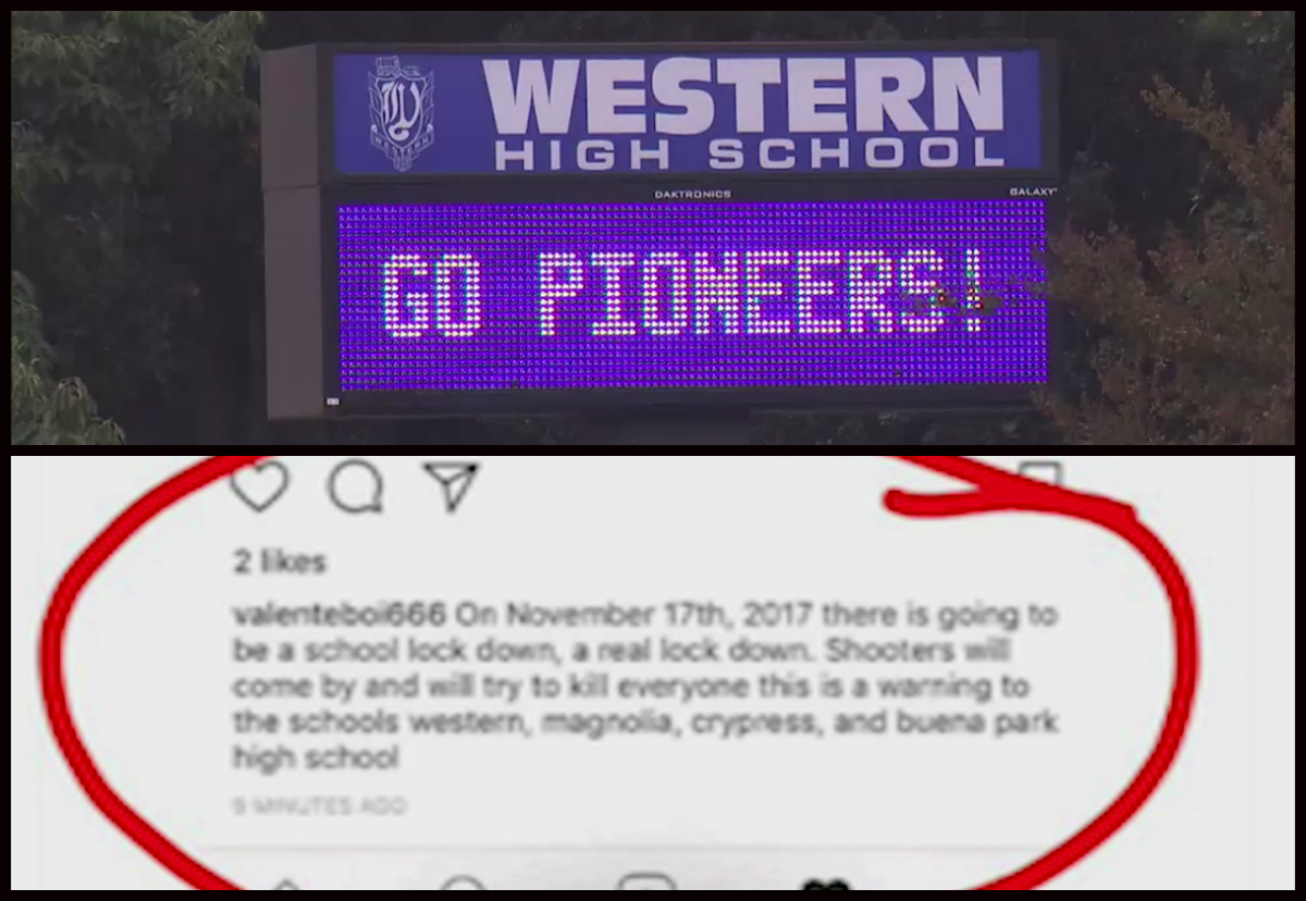 Anaheim teen arrested for allegedly threatening school shooting spree on Instagram