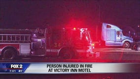 Person injured in fire at shuttered Victory Inn Motel in Dearborn