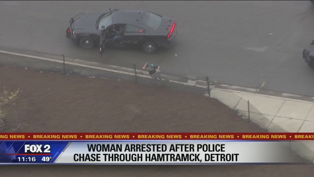 Woman arrested after police chase through Detroit, Hamtramck