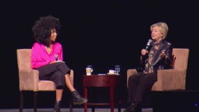 Hillary Clinton speaks at summit for young women at LA Convention Center