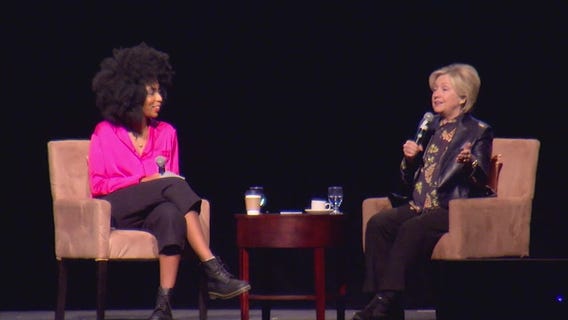 Hillary Clinton speaks at summit for young women at LA Convention Center