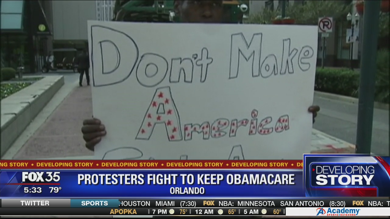 Orlando march protests repeal of Obamacare