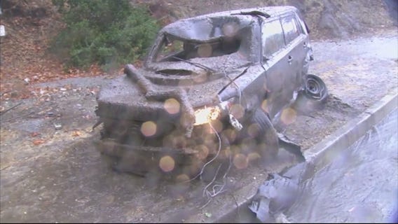 Mud flow causes damage in Burbank