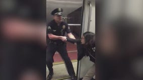 Clash between Metro passenger and LAPD officer caught on video