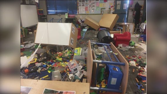 Classes ransacked at Madison Elementary School in Pomona