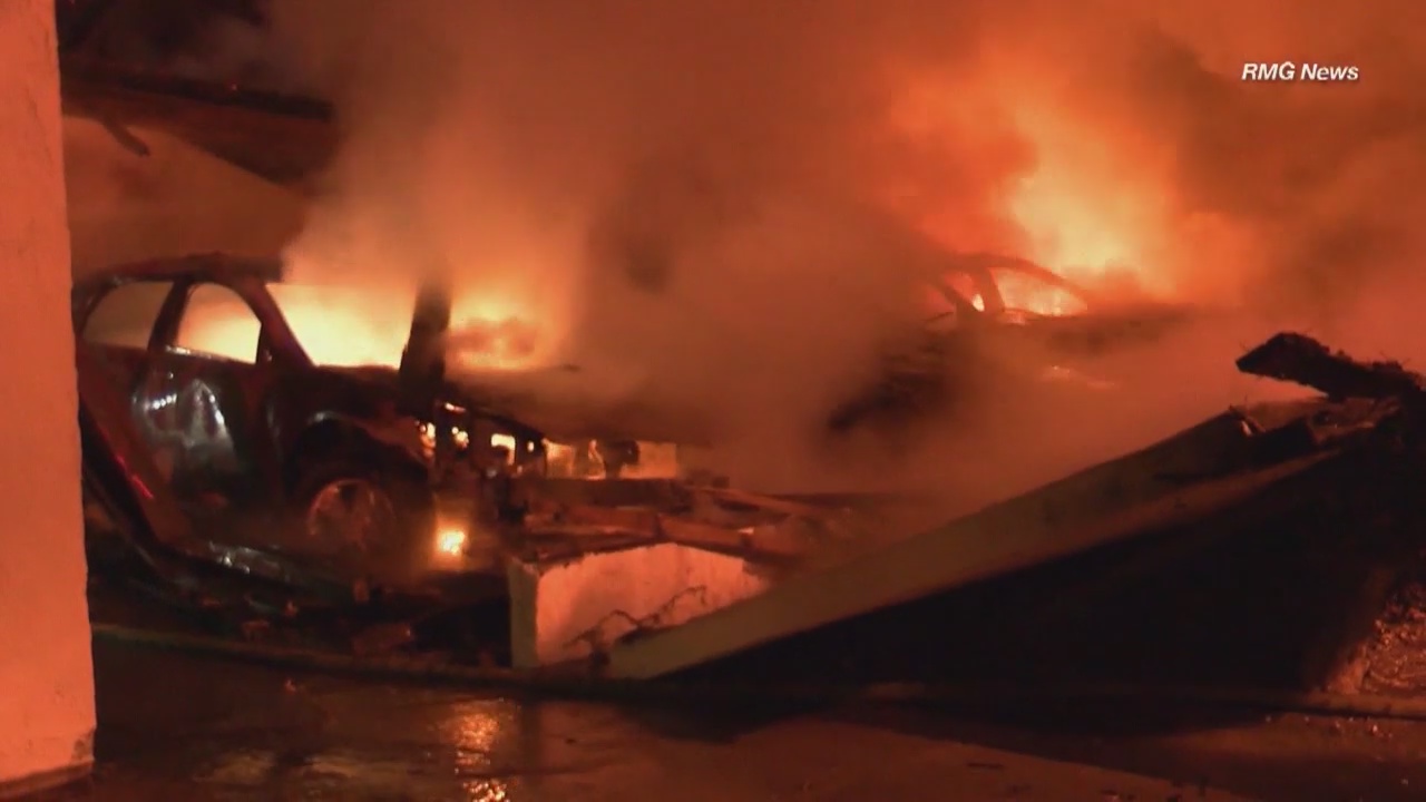17 vehicles damaged in Santa Fe Springs carport fire