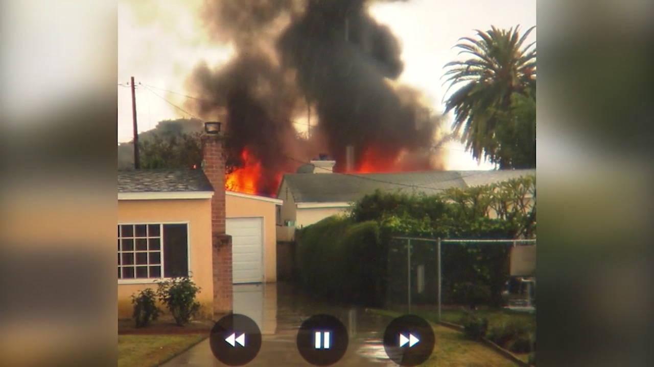 New exclusive video of house fire in Whittier