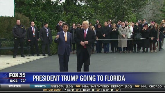 President Trump hosts Japanese leader in Florida