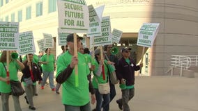 UC service workers hit picket lines for three-day strike