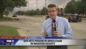 Person in wheelchair hit by car in Madison Heights