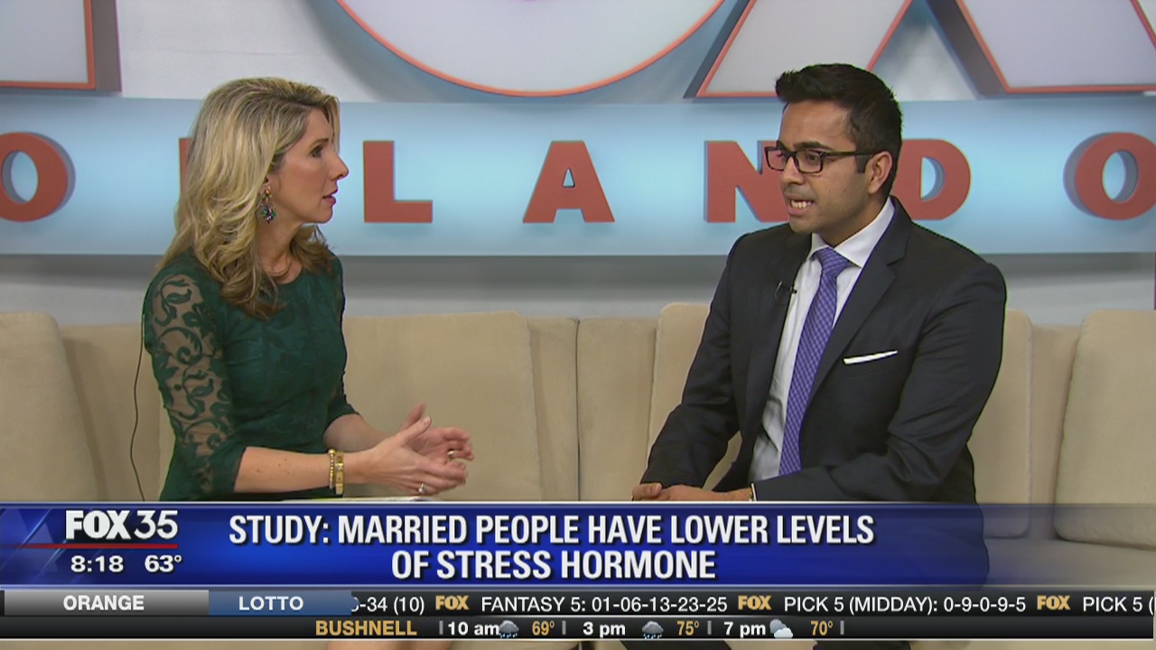 Study: Married people have lower stress hormone levels