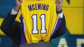 Tony McEwing presented with LA Lakers jersey