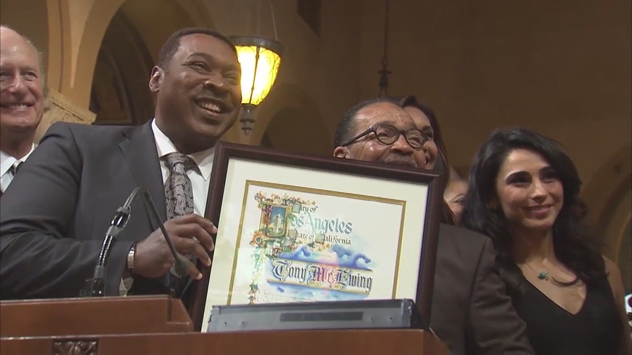 Tony McEwing gets surprised by LA City Council with ''Tony McEwing Day' on June 13