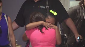 Separated family reunion at LAX