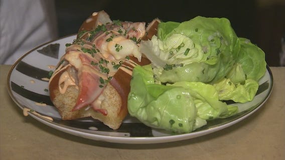 Whole Lobster Roll in Butter Bath and Short Rib Angolotti by Georgie in Beverly Hills