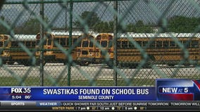 Swastikas found on school bus