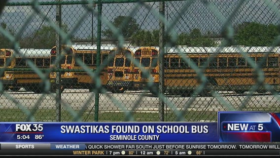 Swastikas found on school bus