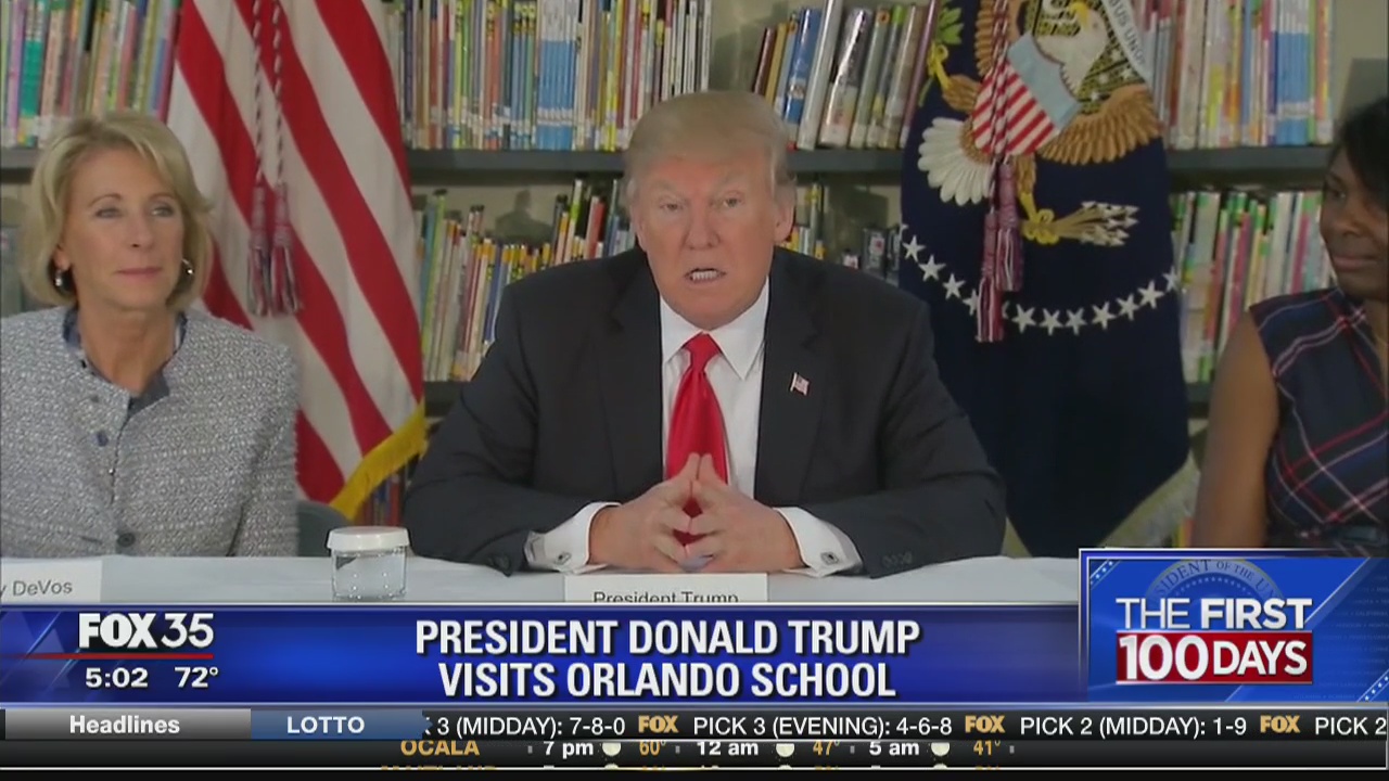 President Trump visits private school in Orlando