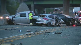 Woman killed, 9 hurt in multi-vehicle crash on 5 Freeway in Irvine