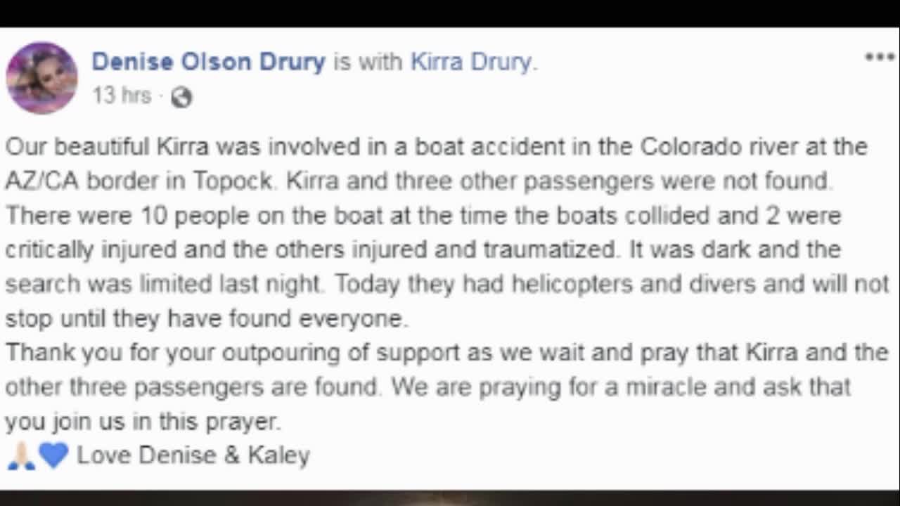 Colorado River boat collision update