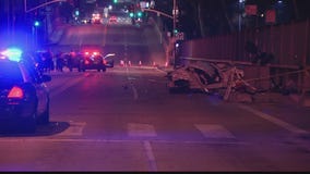Pursuit crash leaves four people injured in Boyle Heights