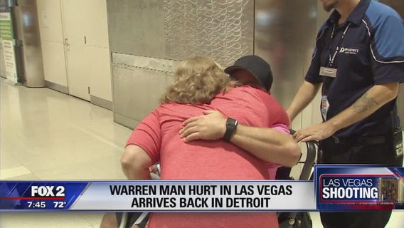 Healing for Warren man begins as he returns to Michigan from Las Vegas